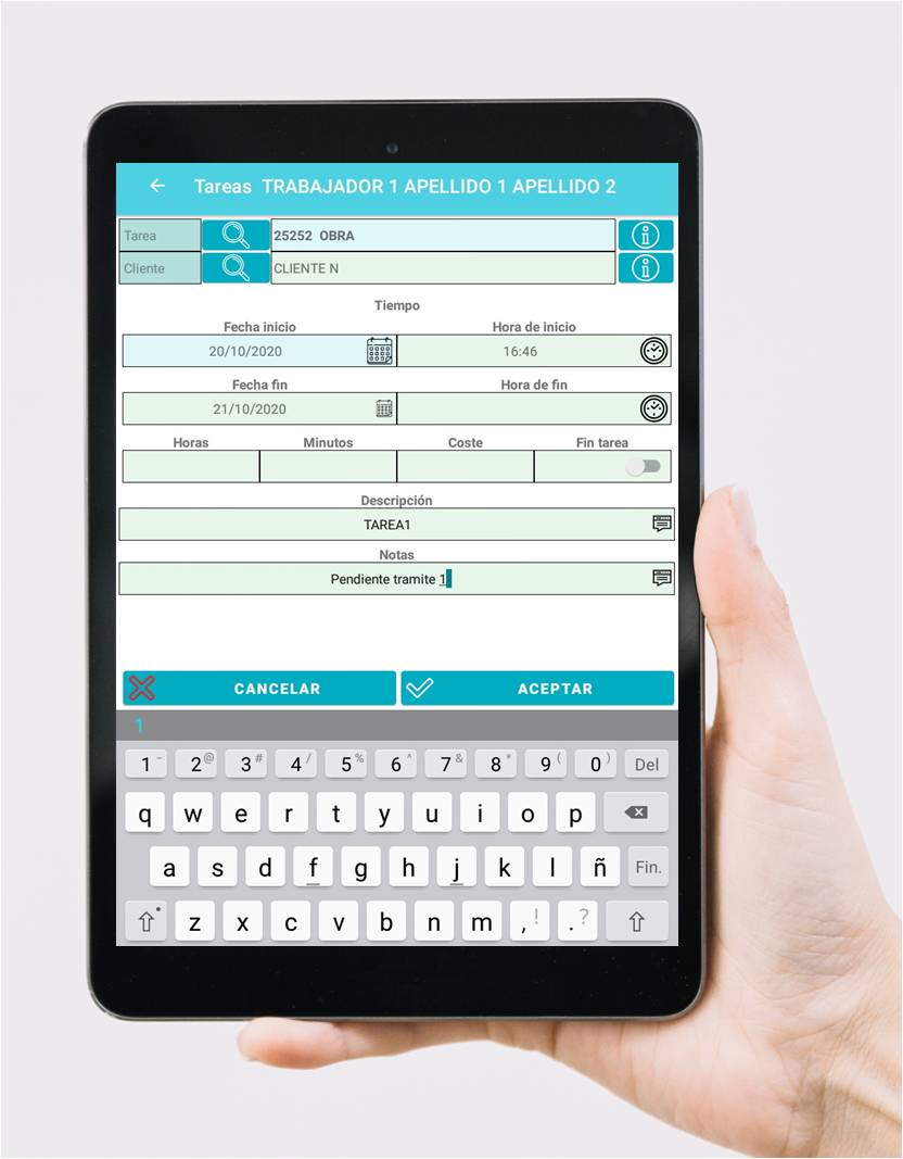TAREAS CONTROL HORARIO